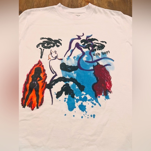 SAD BOYZ Merch 4 Life White T-Shirt Size Large New Sadboyz Junior H - Picture 2 of 4